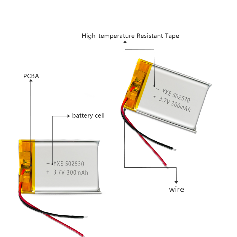 3.7 V Li-ion Battery 502530-300mah
